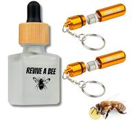 Revive a Bee Gift Box 2 x Bee Revival Kit Keyrings 1x Refill Bottle & Plantable Seed Paper (2 Gold)