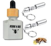 Revive a Bee Gift Box 2 x Bee Revival Kit Keyrings 1x Refill Bottle & Plantable Seed Paper (2 Silver)