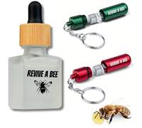 Revive a Bee Gift Box, 2 x Bee Revival Kit Keyrings, 1x Refill Bottle & Plantable Seed Paper, Gift For Eco-Conscious Nature Lovers