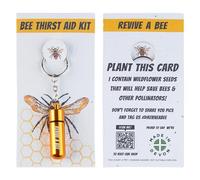 Revive a Bee Gold Bee Revival Kit, Keyring with Sugar Syrup & Plantable Packaging to Rescue Bees, Perfect Gifts for Nature Lovers