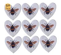 Revive a Bee Plantable Seed Paper Hearts (Pack of 50), Printed White Tailed Bee Wildflower Seeded Paper Rewilding Aid For Weddings, Parties, Funerals