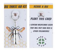 Revive a Bee Silver Bee Revival Kit, Keyring with Sugar Syrup & Plantable Packaging to Rescue Bees, Perfect Gifts for Nature Lovers