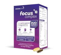 Revive Active Focus Complex - Brain Supplement Omega-3 DHA & EPA, Duo Capsule for Focus, Cognitive Function & Mental Performance - No Fishy Aftertaste, Halal, Pescatarian - 60 Capsules (30 Day Supply)