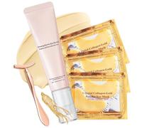 Revive Eye Serum: Ginseng + Retinol - Anti-Wrinkle Eye Care Kit for Dark Circles, Puffiness Bags - with Collagen Eyes Masks & Massage Stick - Under Eyes Treatment for Women,Mother Gifts (Pack of 5)