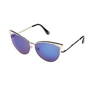 Revive Eyewear Glamorous Retro Cat Eye Metal Frames - Hollywood Lounge Style (Gold/Blue)