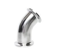 Revive Furniture 51mm O/D 2" Tri Clamp 304 Stainless Steel Sanitary Ferrule 45 Degree Elbow Pipe Fitting Fit for Homebrew
