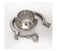 Revive Furniture 51mm O/D Sanitary Tri Clamp Weld Ferrule + 2" Tri Clamp + Silicon Gasket Assembly 304 Stainless Steel for Homebrew