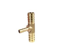 Revive Furniture Hose Barb 4mm 5mm 6mm 8mm 10mm 12mm 14mm 16mm Tee Type Reducing Brass Barbed Pipe Fitting Reducer Coupler Connector Adapter(10-8-10mm OD)