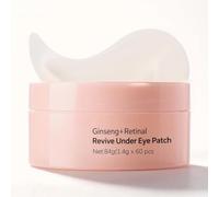 Revive Korean Under Eye Gel Patches - Ginseng + Retinal for Puffy Eyes, Dark Circles, Wrinkles & Fine Lines, Brightening Skincare Treatment, 60 Patches