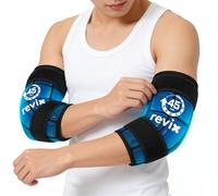 REVIX 2 Packs Elbow Ice Packs for Pitchers, 45-Minute Long-Lasting Cold Compression Wrap with Ice Grid Gel Design for Athletes, Reusable Gel Ice Wrap for Tennis Elbow, Golfer's Elbow & Muscle Fatigue