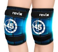 REVIX 2 Packs Knee Ice Pack Wrap, 45-Minute Long Lasting Ice Pack for Knee with Ice Grid Gel Design, Reusable Gel Ice Wrap, Cold Therapy for Soothing Calf & Arm Fatigue(12"×9.5")