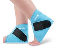 REVIX Ankle Ice Pack Wrap - Reusable Gel Cold Compression for Foot Discomfort, Ice Wrap for Feet Swelling and Recovery, Plantar Fasciitis, Achilles Tendonitis, and Sprained Ankles, 2 Packs
