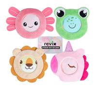 REVIX Boo Boo Ice Packs for Kids, 4 Hot Cold Gel Packs Reusable with Cloth Covers, Toddler Ice Pack for Pain Relief, Bumps & Bruises, Wisdom Teeth, Cold Compress for Children Fever
