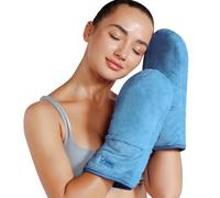 REVIX Heated Hand Mitts Warmers, Microwavable Heating Pad for Hands and Wrists, Cordless Hand Warmers Gloves for Winter Comfort and Soothing Relief, 1 Pair, SkyBlue