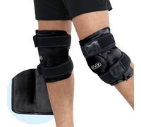 REVIX Ice Packs for Knee Injuries Reusable, Gel Ice Wraps with Cold Compression for Injury and Post-Surgery, Plush Cover and Hands-Free Application, A Set of Two, Black