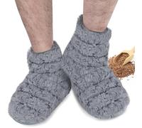 REVIX Microwavable Booties and Feet Warmers for Women & Men, Microwave Heated Foot Warmer with Flaxssed Moist Heat Therapy for Cold Feet Relieving Stiffness, Sore Muscles, Plantar Fascitis, Gray, L