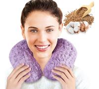 REVIX Neck Heating Pad Microwavable, Microwave Neck Warmer for Moist Heat Therapy, Heated Neck Pillow for Neck and Shoulder Pain Relief, Weighted Neck Wrap for Sore Muscles, Stress Tension, Purple