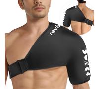 REVIX Shoulder Ice Pack Wrap for Rotator Cuff and Arm, Reusable Gel Cold Wrap with Compression for Targeted Area, Soothing Discomfort & Fatigue, Easy to Wear, Basic XL