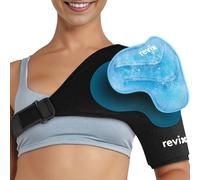REVIX Shoulder Ice Pack Wrap for Rotator Cuff and Arm, Reusable Gel Cold Wrap with Compression for Targeted Area, Soothing Discomfort & Fatigue, Easy to Wear, S with Removable Gel Pack