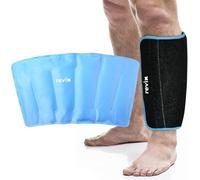 REVIX XL Shin Splint Ice Pack for Injuries Reusable Gel Cold Pack for Calf and Elbow Pain Relief, Leg Cold Therapy Compression Sleeve Refreezable