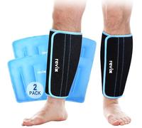 REVIX XL Shin Splint Ice Pack for Injuries Reusable Gel Cold Pack for Calf Leg Elbow Pain Relief, Calf Ice Pack Wrap Cold Therapy Compression Sleeve for Swelling, Bruises and Sprains (Set of 2)