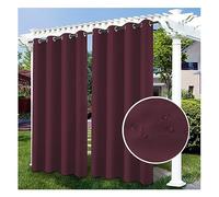 RevLie Waterproof Indoor Outdoor Curtains for Patio Thermal Insulated Privacy Curtain Sun Blocking Grommet Blackout Curtains for Bedroom, Porch, Living Room, Pergola, Cabana,1 Panel,163 * 182cm（W*H）