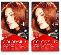 Revlon Colorsilk Permanent Hair Colour 55 Light Reddish Brown X 2