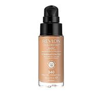 Revlon Colorstay Liquid Foundation Makeup for Combination/Oily Skin SPF 15, Longwear Medium-Full Coverage with Matte Finish, Early Tan (340), 30 ml