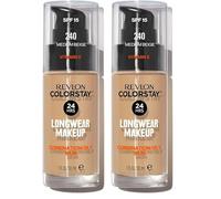 Revlon Colorstay Foundation, Medium 30 ml (Pack of 2), 240 Medium Beige