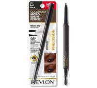 Revlon ColorStay Micro Eyebrow Pencil with Built In Spoolie Brush, Infused with Argan and Marula Oil, Waterproof, Smudgeproof, 457 Soft Black (Pack of 1)