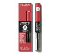 Revlon Colorstay Overtime Lipcolour, Dual Ended Longwearing Liquid Lipstick with Clear Lip Gloss, with Vitamin E in Red/Coral, Constantly Coral (020)
