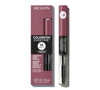 Revlon Colorstay Overtime Lipcolour, Dual Ended Longwearing Liquid Lipstick with Clear Lip Gloss, with Vitamin E in Plum/Berry, Everlasting Rum (370)