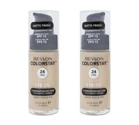 Revlon Colourstay Makeup Matte Finish Foundation 110 Ivory 30ml x 2