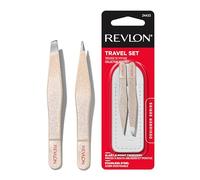 Revlon Designer Series Mini Tweezer Set, Hair Removal Tool Kit with Mini Slant-tip and Point Tip Tweezers, Portable and Easy to Use Made with Long Lasting Stainless Steel, 1 Count