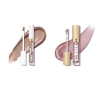 Revlon Glimmer Liquid Shadow, Smudge-Proof Shimmer Eyeshadow Makeup, On Cloud Shine + Revlon Super Lustrous Glimmer Gloss - Hydrating & Plumping Lip Gloss with Plant-Based Glitter, Lavender Lust