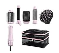 Revlon One-Step 5-in1 Multi Air Styler Pink Titanium Edition | Storage bag, Soft Pins Diffuser, Curling Airflow Barrel, Round Brush, Large Paddle & Patented Oval Volumiser