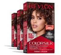 Revlon Permanent Hair Color Permanent Brown Hair Dye Colorsilk with 100% Gray Coverage Ammonia-Free Keratin and Amino Acids Brown Shades (Pack of