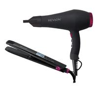 Revlon Smooth Brilliance 2000W Hair Dryer with Digital Hair Straightener - Black