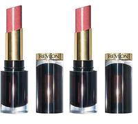 Revlon Super Lustrous Glass Shine Lipstick, Flawless Moisturizing Lip Color with Aloe, Hyaluronic Acid and Rose Quartz, Beaming Strawberry (002) (Pack of 2)