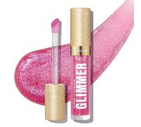 Revlon Super Lustrous Glimmer Gloss - Hydrating & Plumping Lip Gloss with Plant-Based Glitter, 3D Shimmer, 39% Hydration Boost & Oversized Applicator, Rose Glow