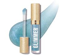 Revlon Super Lustrous Glimmer Gloss - Hydrating & Plumping Lip Gloss with Plant-Based Glitter, 3D Shimmer, 39% Hydration Boost & Oversized Applicator, Indigo Ice