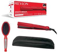 REVLON Ultra Straight and Smooth Styler Set (200°C Fast Styler with Ceramic Plates Gift Set with Brush and Storage Pouch) RVST2176GP