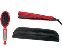 REVLON Ultra Straight and Smooth Styler Set (200°C Fast Styler with Ceramic Plates Gift Set with Brush and Storage Pouch) RVST2176GP