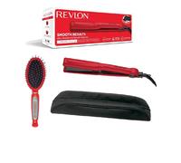REVLON Ultra Straight and Smooth Styler Set (200°C Fast Styler with Ceramic Plates Gift Set with Brush and Storage Pouch) RVST2176GP