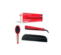 REVLON Ultra Straight and Smooth Styler Set (200°C Fast Styler with Ceramic Plates Gift Set with Brush and Storage Pouch) RVST2176GP