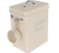 Revneey Detergent Box, 4L Washing Powder Storage, Airtight Steel Container with Dosing Spoon, Versatile Food Grade Storage for Powder, Rice, Pet Food