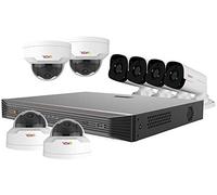 Revo America Ultra 16CH 4K H.265 NVR, 3 TB Surveillance Grade HDD, Remote Access, with 4X IR Bullet & 4X IR Mini Vandal Dome Cameras, Indoor/Outdoor, True WDR.