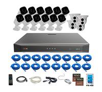 Revo America Ultra 16Ch. 4TB HDD 4K IP NVR Security System - Fixed Lens IP Cameras 12 x 4MP Audio Bullet Cameras & 4 x 4MP Turret Cameras - Remote Access via Smart Phone, Tablet, PC & MAC