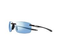 Revo Descend XL: Polarized Filters UV, Large Rimless Rectangle Rectangular Sunglasses, Black Frame with Blue Water Lens (RE 1070XL 01 BL)