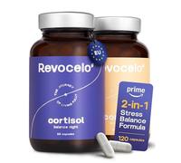 Revocelo Cortisol Rhythm Day & Night 2-in-1 System for Resilience & Calm - Cortisol Reducing Supplement with KSM-66® Ashwagandha, L-Theanine & Rhodiola - Capsules - Made in EU, 120 Count